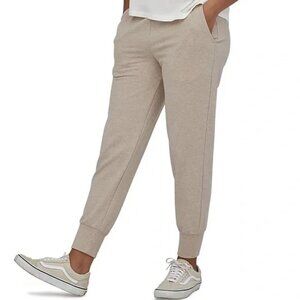 Patagonia Ahnya Organic Cotton Fleece Jogger Pants Beige Size Small